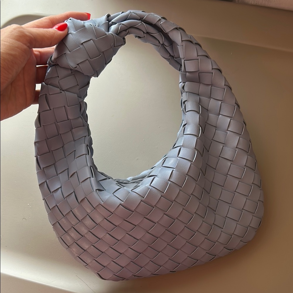 Amazon Blue Shoulder Bag with Woven Design